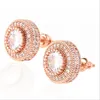 Stud Earrings Jewelry Luxury Grade Quality Bling Zircon Micro Paved Earrings Whole Men Women 18K Gold Plated Hip Hop Earrings 62577906753