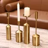 6 piezas Candelas de metal Modern Luxury El Cinning Table Decoration Candlesticks Candelador de aleación de aleación para la boda de Navidad 2519368