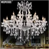 Maria Theresa Moderne Crystal Kroonluchter Licht Armatuur Blauw Clear Hanging Lamp Grote Lustres Kroonluchter Armaturen Verlichting D1200mm H1000mm