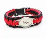 wholesale Mix Styles Équipe de football Bracelets de survie en paracorde Bracelet de sport de camping sur mesure Bracelet de parapluie d'équipe de logo personnalisé