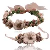 Hot sale 8 colors fashion bride's hair wreath children artificial Flower Headband Bracelet decoration Wreath T3I0315