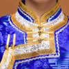 Mongolia Ubrania Mężczyzna Z Długim Rękawem National Blue Suknia Dorosły Mongolian Szata Zgrody Festiwal Scena Wziewanie Dla Mężczyzn Orientalny Kostium Etniczny