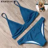 RXRXCOCO women's swimming suit Striped Bikini Set Push Up Bikini 2020 Halter Swimsuit Female Low Waist Biquinis Swimwear Women