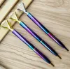 2018 Top Fashion Diamond Ballpoint Pen With Large Crystal Glass Diamond pluma de lujo Escuela Creativa Suministros de oficina Regalos de Navidad