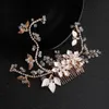 High-quality Alloy flowers branches hair comb pearls Jewelry Rhinestone Accessories Gift Wedding Bride Daily High-end handmade JCH236