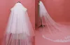 2020 웨딩 베일 페르시 아첨에 가장자리 맞춤형 긴 신부 베일 2 층 얇은 얇은 샤펠 길이 뜨거운 판매 머리 드레스