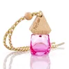 Nouveaux diffuseurs d'huiles essentielles 6ml diamant verre bouteille de parfum pendentif voiture suspendus bouteilles de parfum désodorisant transporteur huile accrocher bouteille de corde avec bouchon