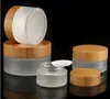 100g bambu kapaklı 100 ml cam kavanoz buzlu temizle cam kozmetik konteyner stash kavanoz sıcak satış