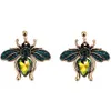Wholesale- very cute lovely fashion luxury designer exaggerated crystal vintage insects bee beautiful stud earring for woman girls 3 colors