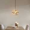 Nordic restaurant bar counter all copper lamp modern simple bedroom bedside entrance hallway children's room petal pendant light