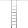 Contemporary Mordern Telescopic Vertically Stored Brushed Stainless Steel Sliding Rolling Ladder Home Office Living Room Library Ladder