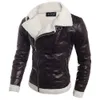 Homens Jaqueta de couro Casaco de Inverno casaco para Couro dos homens à moda Homens carneiro Jackets Masculino Zipper Moto Jacket coreano Estilo 730