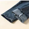 Nuovi sacchetti di design da uomo di arrivo jeans pieghevole a strisce lavatela lavate a gamba dritta di pantaloni sottili per motociclette motociclisti