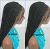 180density main dentelle frontale cornrow perruque afro-américaine femmes style boîte tresse perruque crochet tresses dentelle avant perruque avec des cheveux de bébé