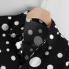 Camisas de vestido masculinas camisa de homem streetwear moda solta casual de mangas compridas polka dot impresso blusa superior