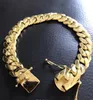 Mens Cuban Miami Link Bracelet 14k Gold Filled Over Solid 10mm Wide262N