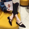 Горячая распродажа-Crystal2019 принести пряжку один квадратный баотоу женщина грубая с мюллером обувь одежда половина тапочки