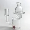 Nouveau 25mm quartz banger plat haut fond épais clou avec 6 trous bulle filature carb cap 2 pièces 6mm rubis terp perles2084230