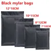 Plastic Mylar Packaging Bags Black Zipper Lock Seal Aluminum Foil Sealable Pouch For Food Snacks Tea Coffee Dry Herb Flowers Long Term Keep Fresh Storage Protection