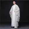 Asian Oriental Cosplay Photo Studio ancient China costume Linen white Gray paintings Color clothes men cotton Sword man hanfu Outfit