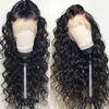 Full Front Pigs Loose Deep Wave Lace Front Human Hair Wig Pre Plocked With Baby Hairs 20 tum Glueless HD Transparent Schweizisk 150% Densitet DiVA1