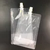 Clear Drink Pouches Bags 200ml - 500ml Stand-up Plastic Drinking Bag with holder Reclosable Heat-Proof Water bottles 0154pack