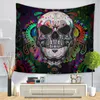 Skull Tapestry Halloween Skull Wall Hanging Yoga Mat Beach Handduk Picknickfilt soffa Cover Costume Party Backdrop8067011