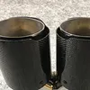 Een stuk echte koolstofvezel uitlaten pijp fit voor alle auto's y stijl glanzende zwarte muffler tip auto-onderdelen