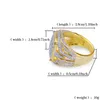 남성 여성 힙합 링 구리 골드 도금 아이스 아웃 마이크로 헬기 큐빅 지르콘 반지