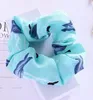 Fasce per capelli Foral Scrunchie Ponytail Hair Holder Corda Fiori Fenicottero Copricapo Pied de poule Cravatta per capelli Accessori Scrunchy Headband BYP4849