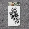 검은 큰 꽃 바디 아트 방수 임시 섹시한 허벅지 문신 여자 flash tattoo 스티커 10 * 20cm에 대 한 장미