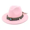 Fashion-Brim Outdoor Caps Hero Style Retro Western Cowboy Cowgirl Hat Män Kvinnor Fedoras Leisure Sunshade Hattar