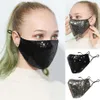 Mistpreventie Beschermende maskers Sequin Respirators Gezichtsmasker Mannen Dames Unisex Mond Mascherine Hergebruik Wijd 6 Katoen Sportsmasker