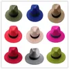 Feutre de laine pour hommes Snap Brim Hat Trilby Femmes Vintage Laine Panama Fedora Cloche Cap Laine Feutre Jazz Chapeaux 14 couleurs YY0397 T200104