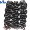 Mikehair 13x4 spets frontal med 3 buntar djupt kroppsvåg mänskligt hår med frontal peruanska malaysiska brasilianska håret med spets frontlin