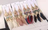 Bohemia Feather Earring for Women Fashion Jewelry Beads Tassel Dangle Long Earrings Dream Catcher Drop Earrings DA300