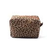 Lona Leopardo Sacos Cosméticos Clássicos Retângulo Designer Makeup Bolsas De Pessoas Feitos Feitos Feitos Feitos Fornecidos Com Fecho De Zíper Domil106-387