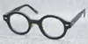 Hommes lunettes optiques montures de lunettes marque rétro femmes ronde monture de lunettes pur titane nez pad myopie lunettes avec étui à lunettes