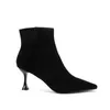 Rontic femmes bottines en cuir 6.8 cm Sexy bottes à talons hauts Chic bout pointu élégant noir Beige chaussures de fête femmes taille américaine 4-8.5