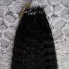Cabello humano grueso Yaki 100% 100s Loop Micro anillo hecho a máquina extensión de cabello Remy 100g cabello virgen brasileño liso rizado