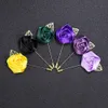 33 färger Luxury Fabric Rose Flower Lapel Pin Mens Uniform Coat Kläder Badge Broaches för kvinnor Bröllopsfest Mode Smycken Tillbehör