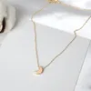 Collier pendentif croissant de lune, couleur or argent, mignon, Simple, rétro, tempérament fille, cadeau de fête de saint-valentin pour femmes