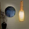 Arandela de Bambu artesanal Estilo Chinês Lâmpada de Madeira Corredor Da Lanterna Corredor Foyer Doorway Restaurante Hotel Japonês Iluminação Zen