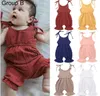 Ins Bebê Menina Romper Summer Climbing Romper 100% Algodão Back Hollow Out Ruffles Romper Girl Kids Summer Macacões 0-2T Baby Kids Roupas