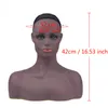 Peruca stand PVC Formação Mannequin Heads Realistic Ombro Meio dobro do corpo para exibição Perucas Hat Jóias