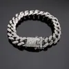 Mens Hip Hop Gold Bracelets Jewelry Simulated Diamond Iced Out Chain Bracelets Miami Cuban Link Chain Bracelet3702639