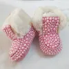 Nyfödda baby rhinestones bling snow boots spädbarn bomull skinnande pärla dekoration baby tjejer stövlar skor höst vinter