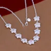 Set di gioielli da donna classici Braccialetti con collana in fiore di prugna in argento sterling 925 Braccialetti con collane