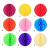 Chinês redondo de papel de suspensão Honeycomb Flores Balls Crafts Festa Casamento Casa DIY decoração de papel Lanterna Pompom