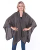 Acrylique Femmes Mode-design Plaid Cape Batwing manches en tricot Pull Poncho Femme Patchwork manteau Echarpe furcales